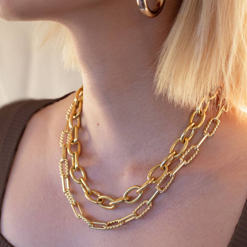 Gold Chain Necklace Statement Gold Curb Chain