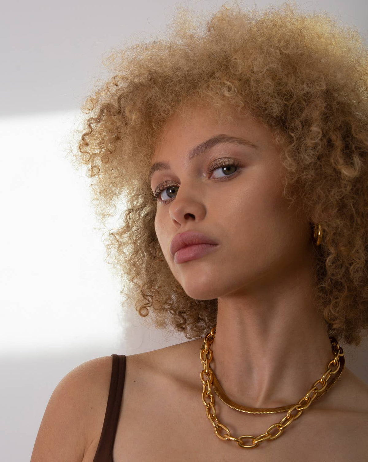 Gold Chain Necklace Statement Gold Curb Chain