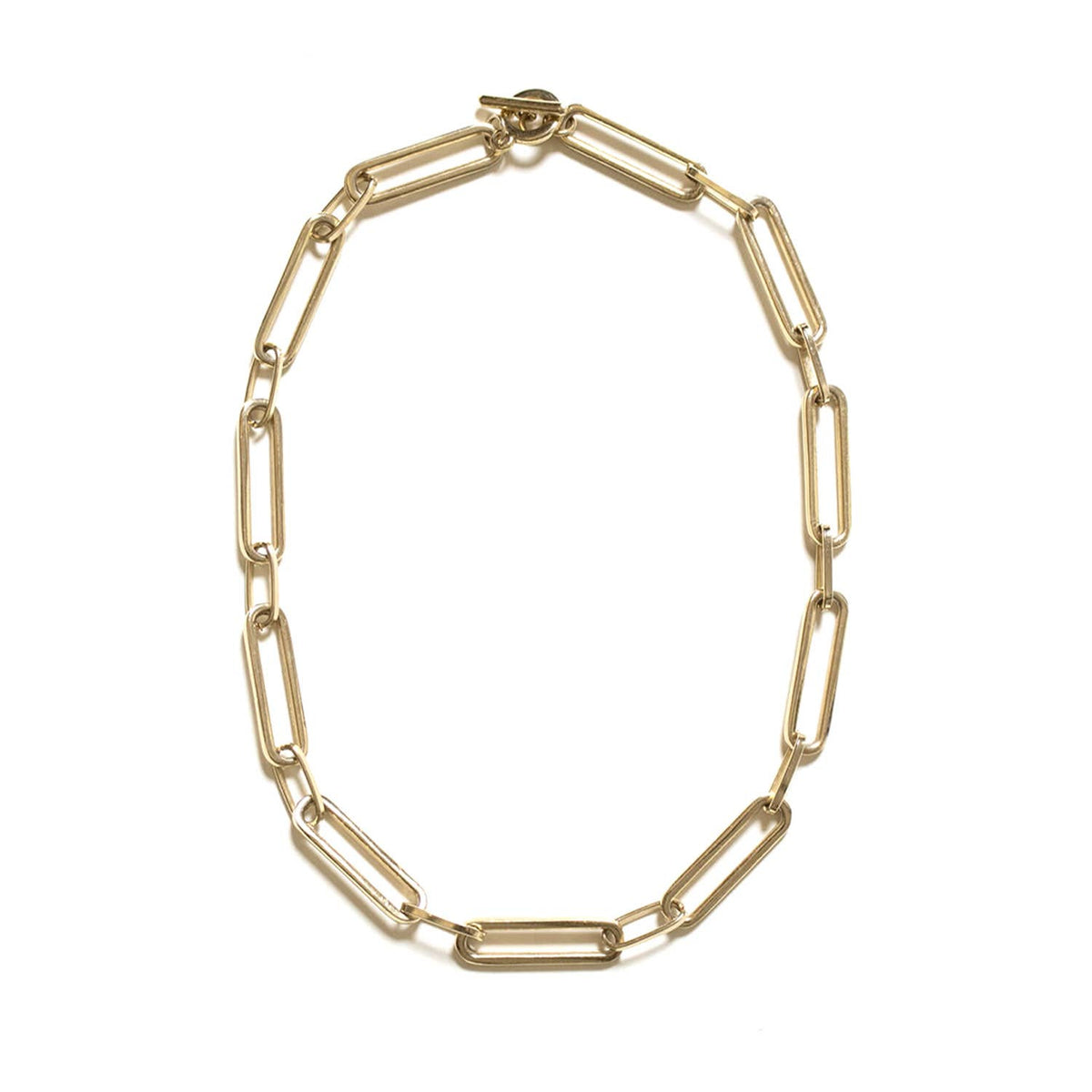 Minimal Curb Paperclip Chain Gold Necklace