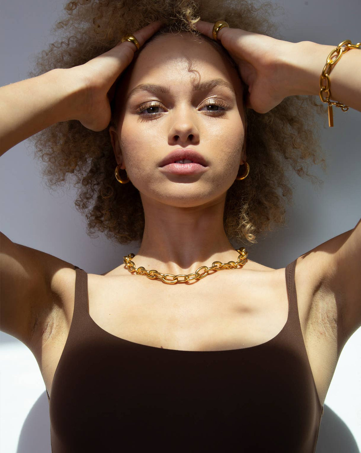 Gold Chain Necklace Statement Gold Curb Chain