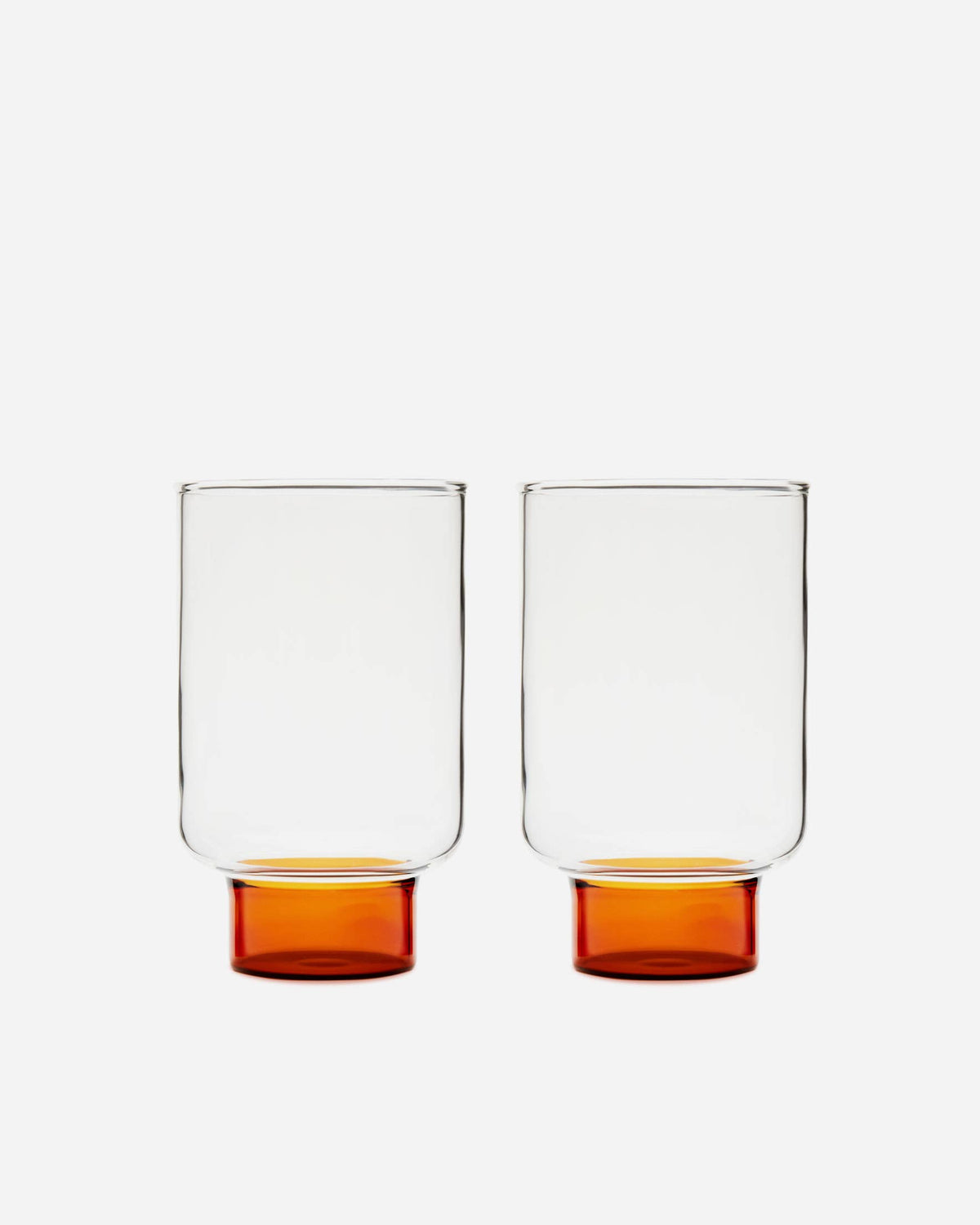 Aita Amber Base Hand-Blown Tall Glass - Set of 2